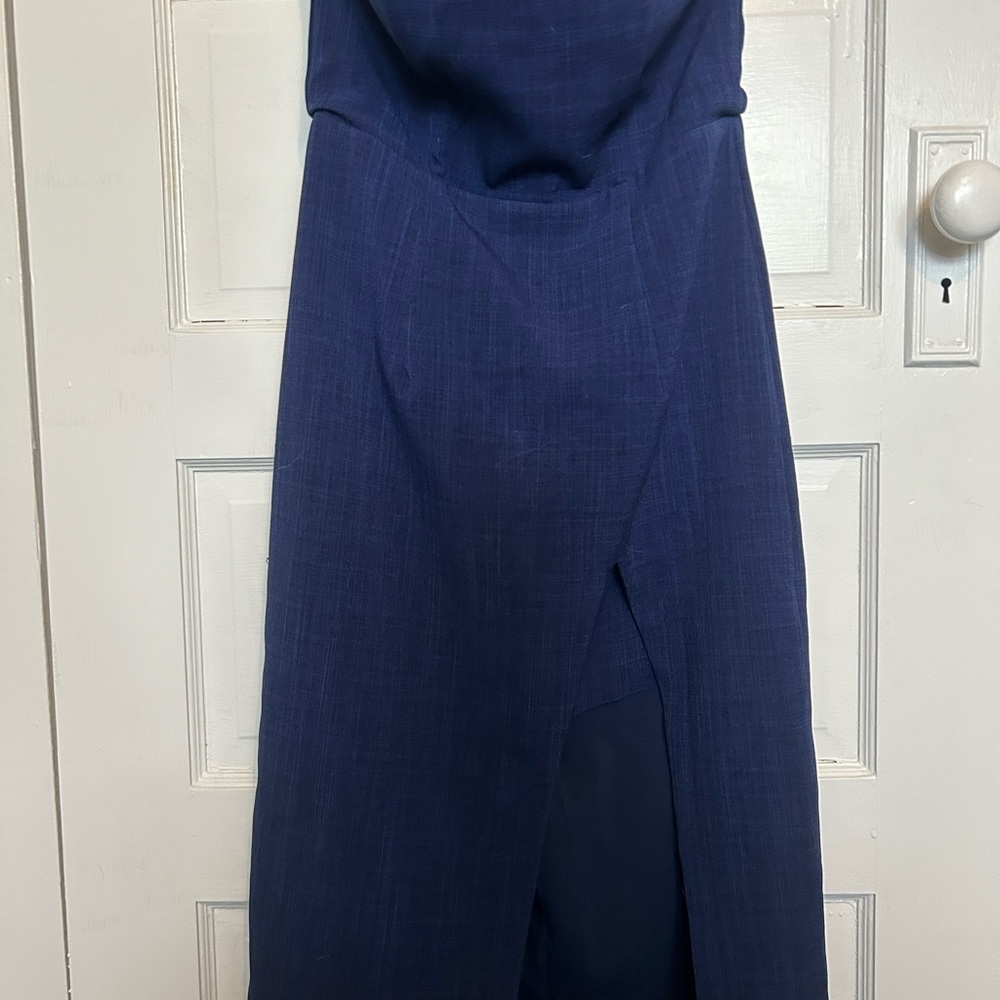 White Fox Boutique Strapless Navy Dress